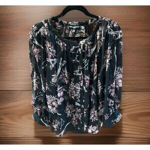 NWT Women’s Karl Lagerfield Black Button Up Eiffel Tower Long Sleeve Top Size XL